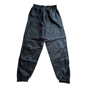 Vintage TEAM ATHLETIC Track Jogger Pants Size XL Black Windbreaker Lined READ